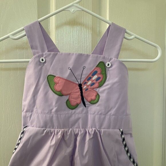 The Beaufort Bonnet Company TBBC Ruthie Romper Butterfly Appliqué Size 5 NWT - Picture 2 of 13